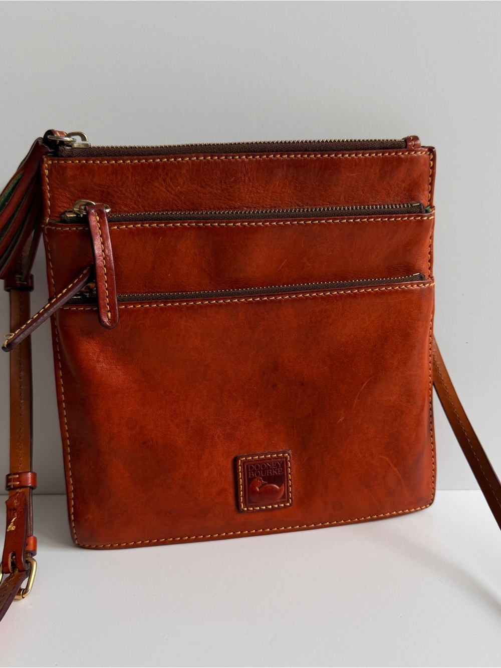 Dooney & Bourke Burnt Orange Leather Crossbody Bag